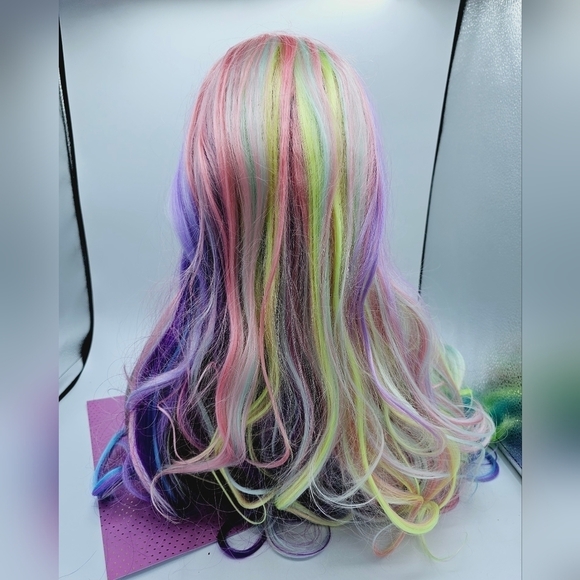 Leg Avenue Pastel Rainbow Long Wavy Synthetic Wig - Picture 9 of 12